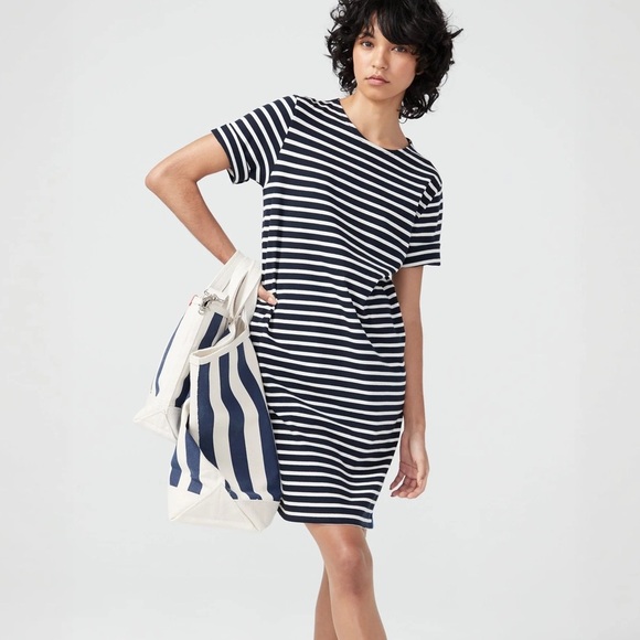 Kule The Tee Dress - Navy and Cream size XS - Picture 1 of 8